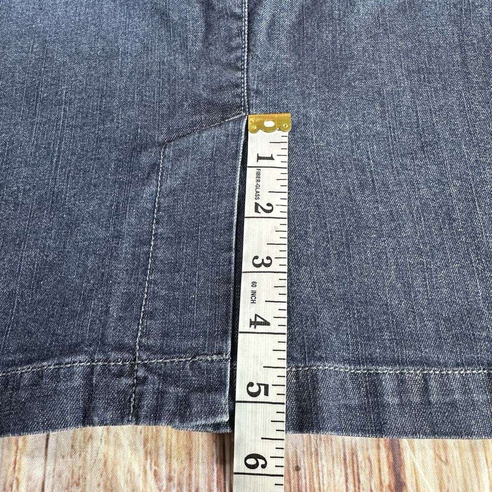 Converse All Star Size 6 Blue Jean Denim Knee Length Skirt Back Slit 32X18.75 - Picture 6 of 8